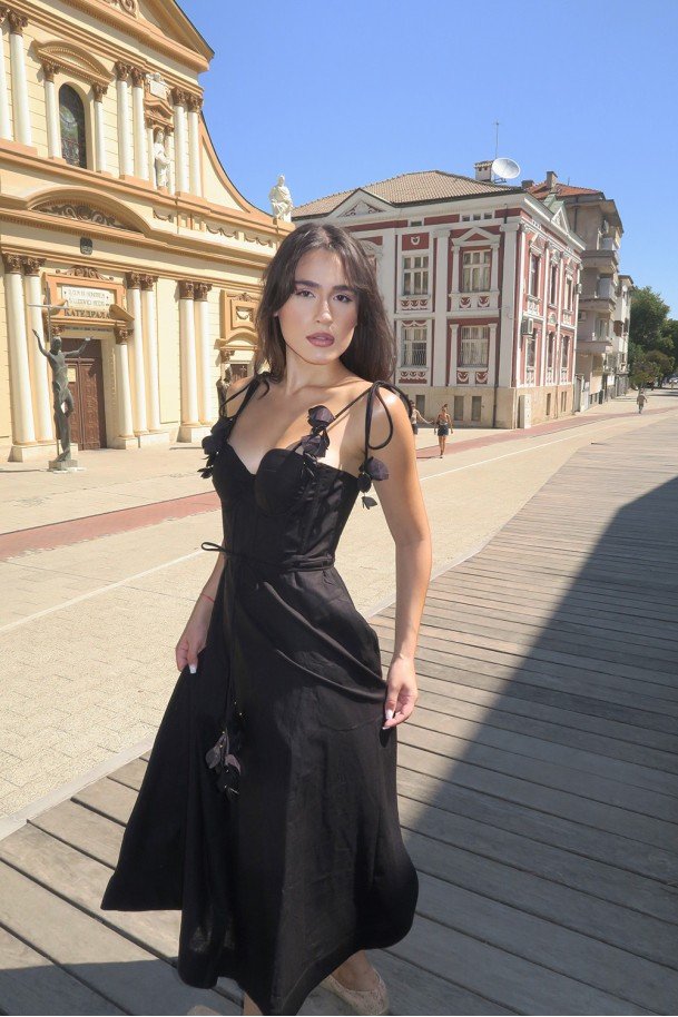 Ленена миди рокля Serena Ленена миди рокля Serena