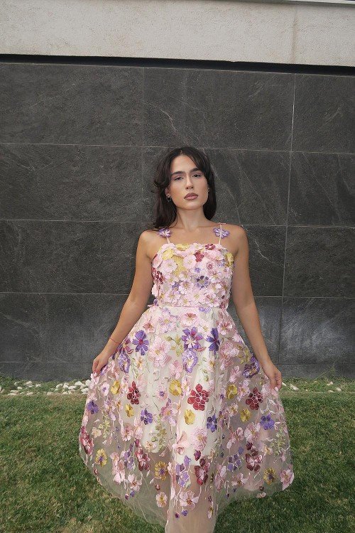 Миди рокля Fleur Halo